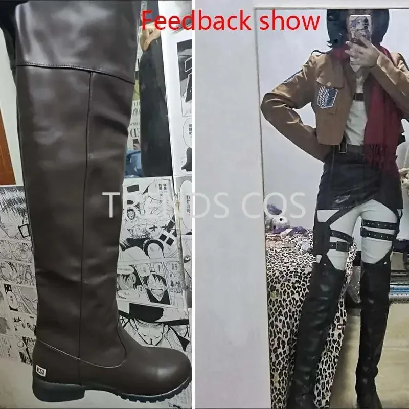 2025 11 Size 34-48 Attack on Titan Long Shingeki No Kyojin Over-the-Knee Boots ErenJaeger Ackerman Shoes Cosplay A