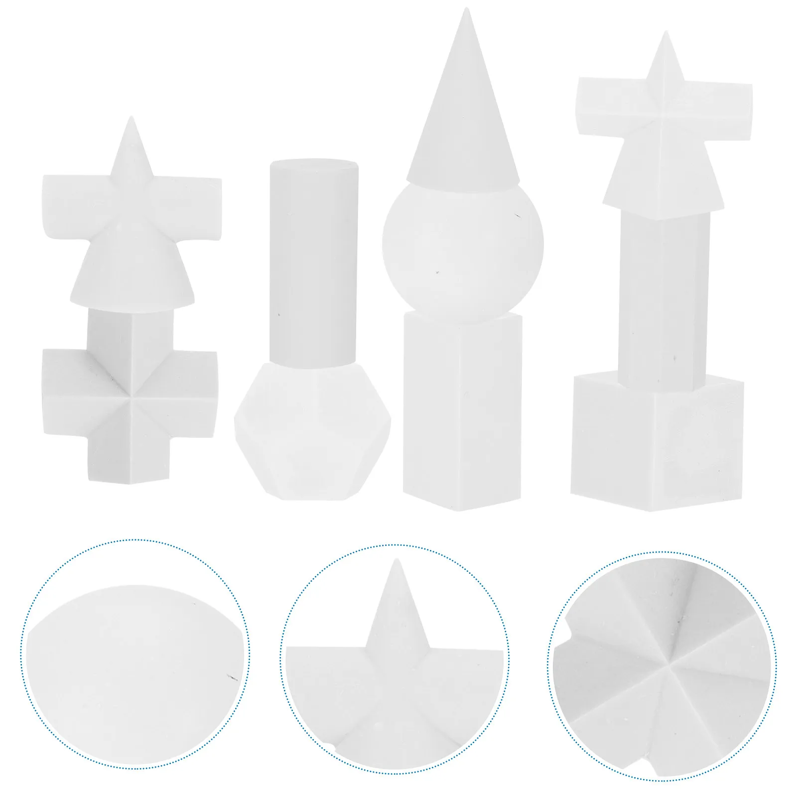 10Pcs Geometrical Resin Sketch Sculpture Practice Tool Compact Lightweight Drawing Training Equipment Resin Sculpture