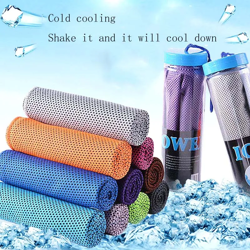 Image of Outdoor Mikrofaser Schnelltrocknendes Kühlendes Eistuch Camping Fitness Sporttuch Schwimmen Yoga Strand Kühlendes Handtuch