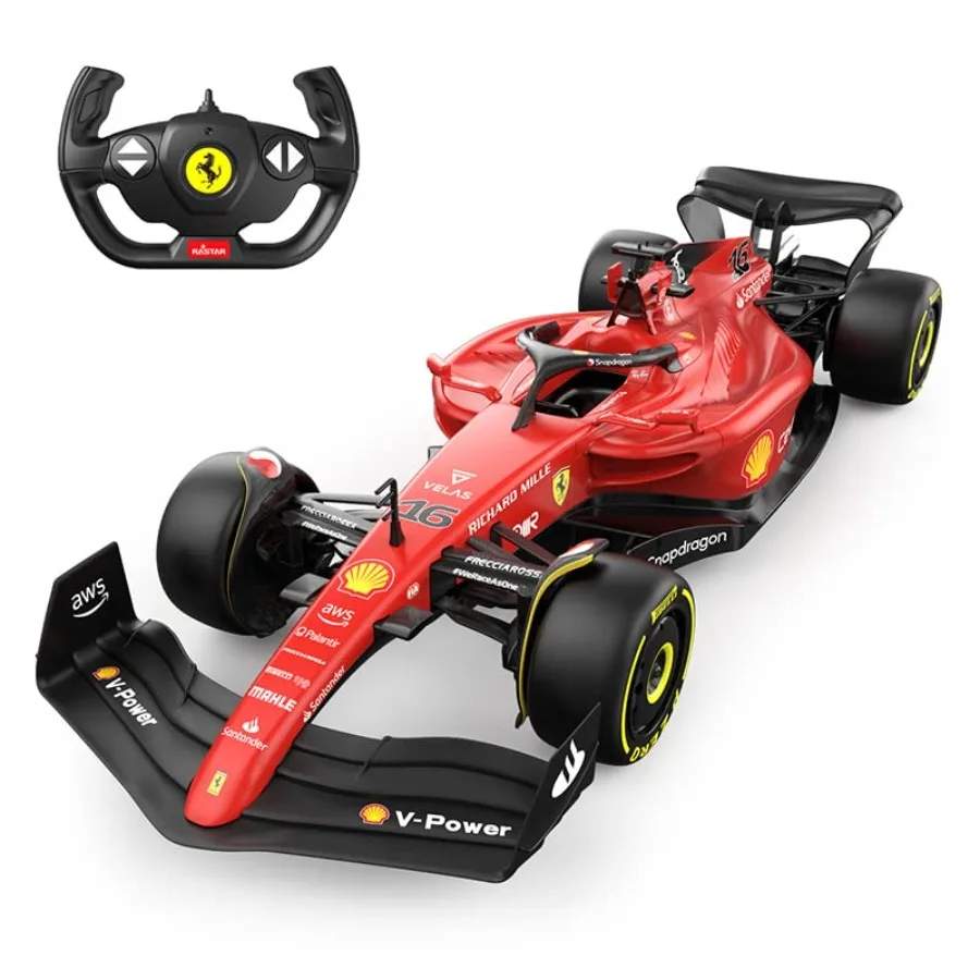 

RC Car for Racing Enthusiasts Alloy Body Red 2.4GHz Remote Control with High-Speed Drift Realistic F1 Design
