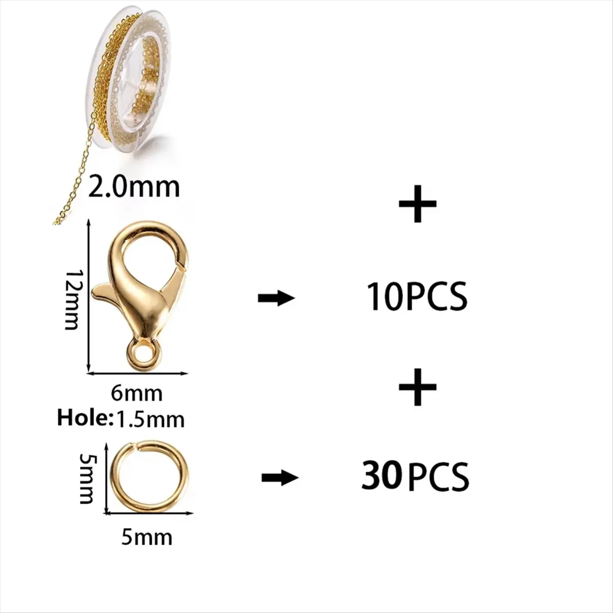 2026 + 3 متر سبيكة السائبة ربط سلسلة مع الانتقال خواتم جراد البحر المشابك قلادة سلاسل DIY بها بنفسك صنع المجوهرات المورد اكسسوارات #3