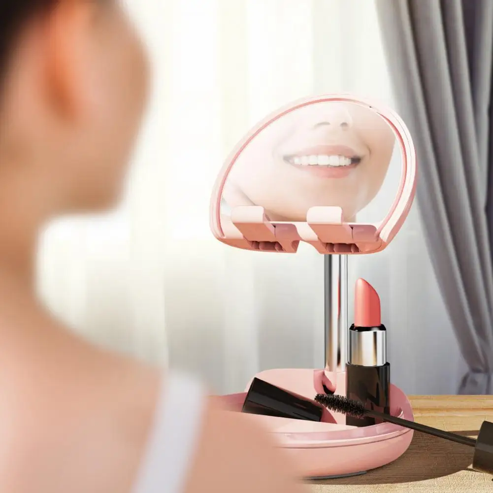 Makeup Mirror  Convenient Foldable with Bracket  Makeup Mirror Cell Phone Stand for Office