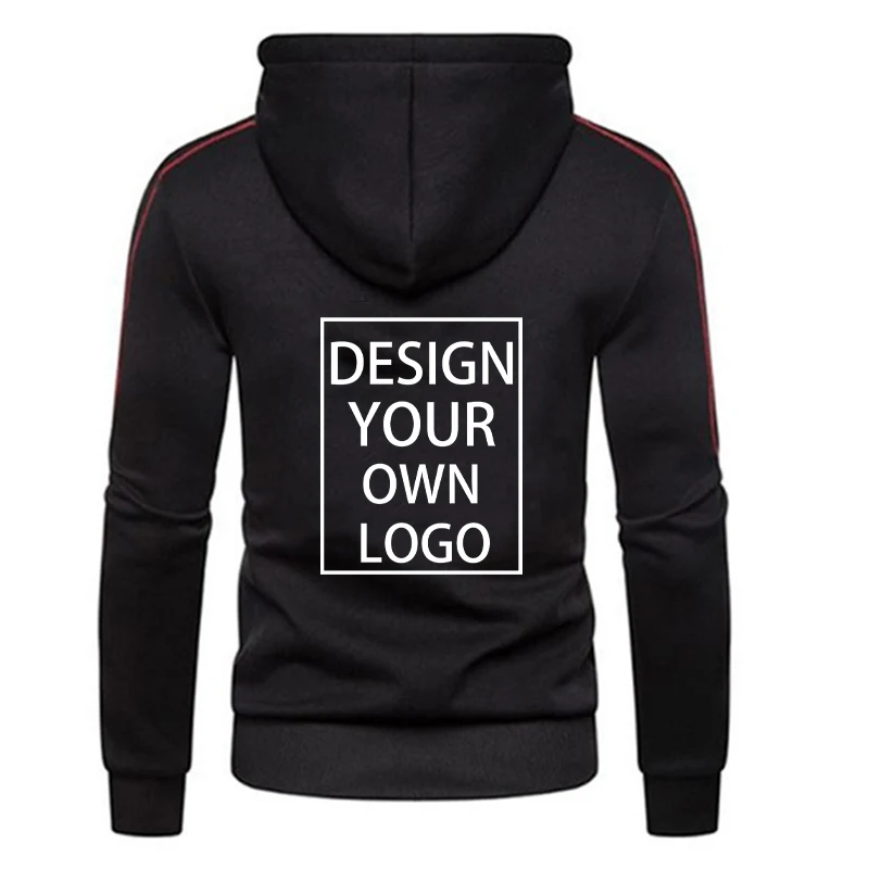 Customized Men Casual Zipper Sweatshirt Hoodies Sweatshirt Sports Pullover Hooded Jacket Zipper Coat