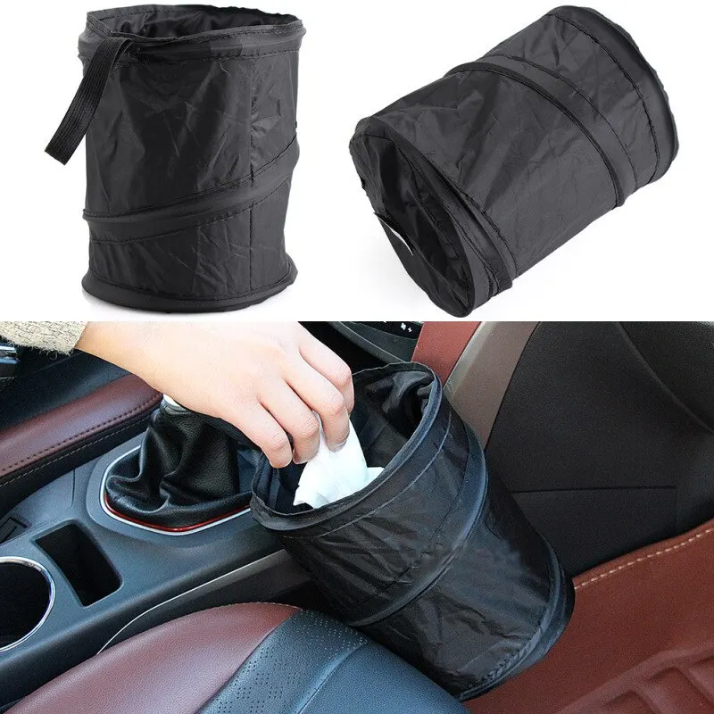 2023 Car Trash Portable Vehicle Garbage Can Foldable Pop-up Waterproof Bag Waste Basket Auto Accessories Interior Car Accessory