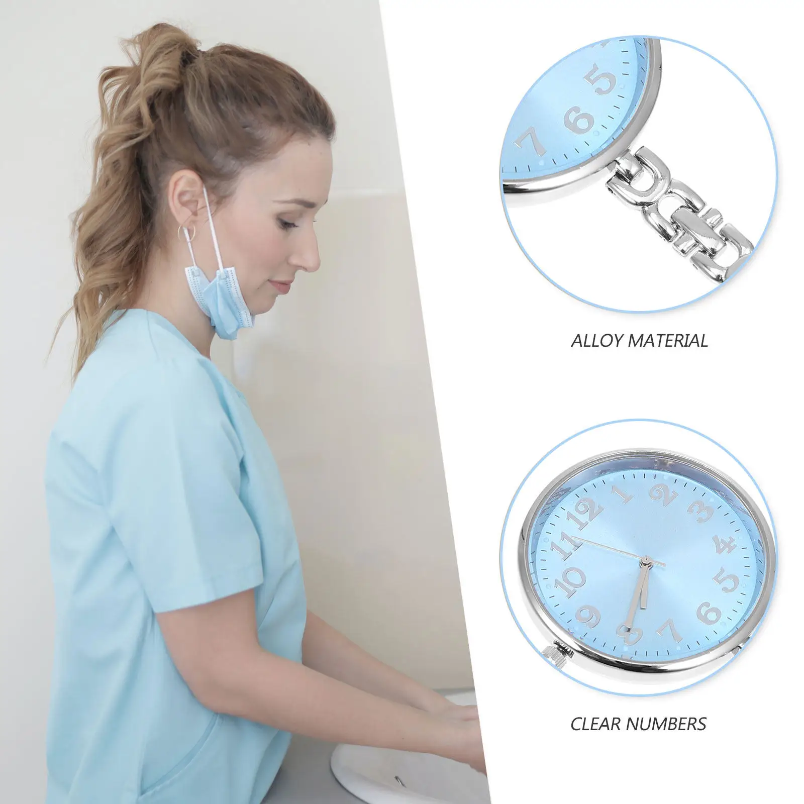 Nurse Watch Hanging Pendant Quartz Pocket Watch for Clinic Staff Nurses Doctors Staff Beautiful Key Shape Design