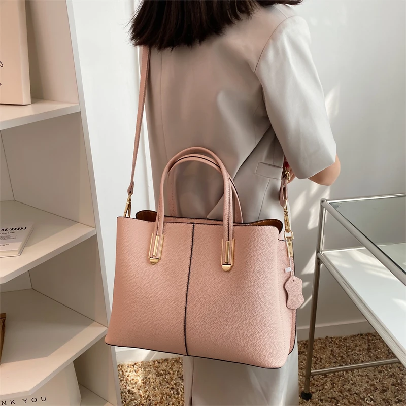 Genuine Leather Women Totes Luxury Large Capacity Femal Simple Designer Ladies Shoulder Bags Real Cowhide Handbag Sac A Main