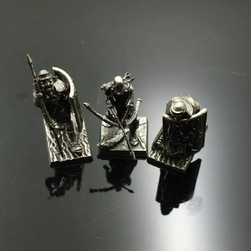 Desktop Metal Copper Ornaments Figure Roman Legion Shield Soldier Model Archer Medieval Military Toys - Image 3