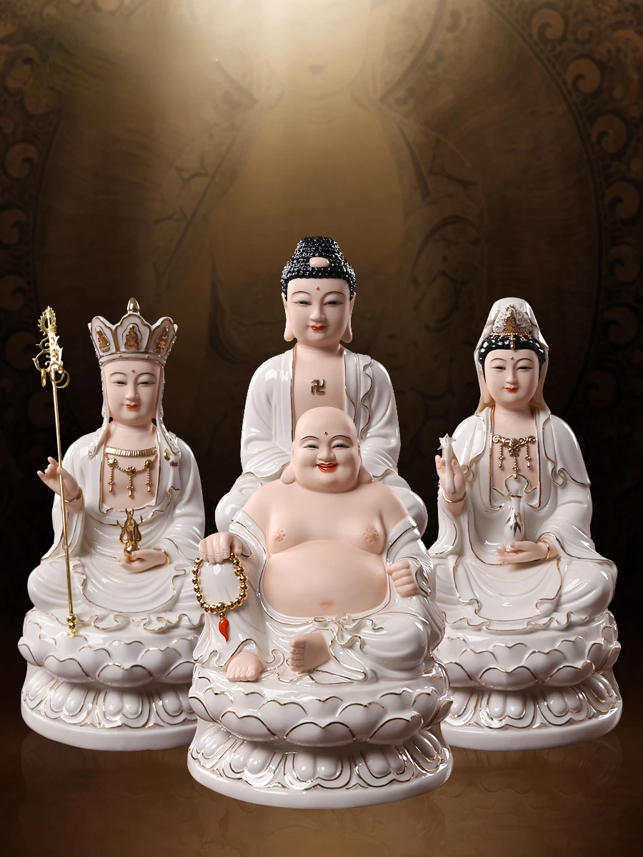 

Ceramic Buddha Statue Guanyin Bodhisattva Ksitigarbha Bodhisattva Shakyamuni Buddha Maitreya Home offerings of Buddha statues