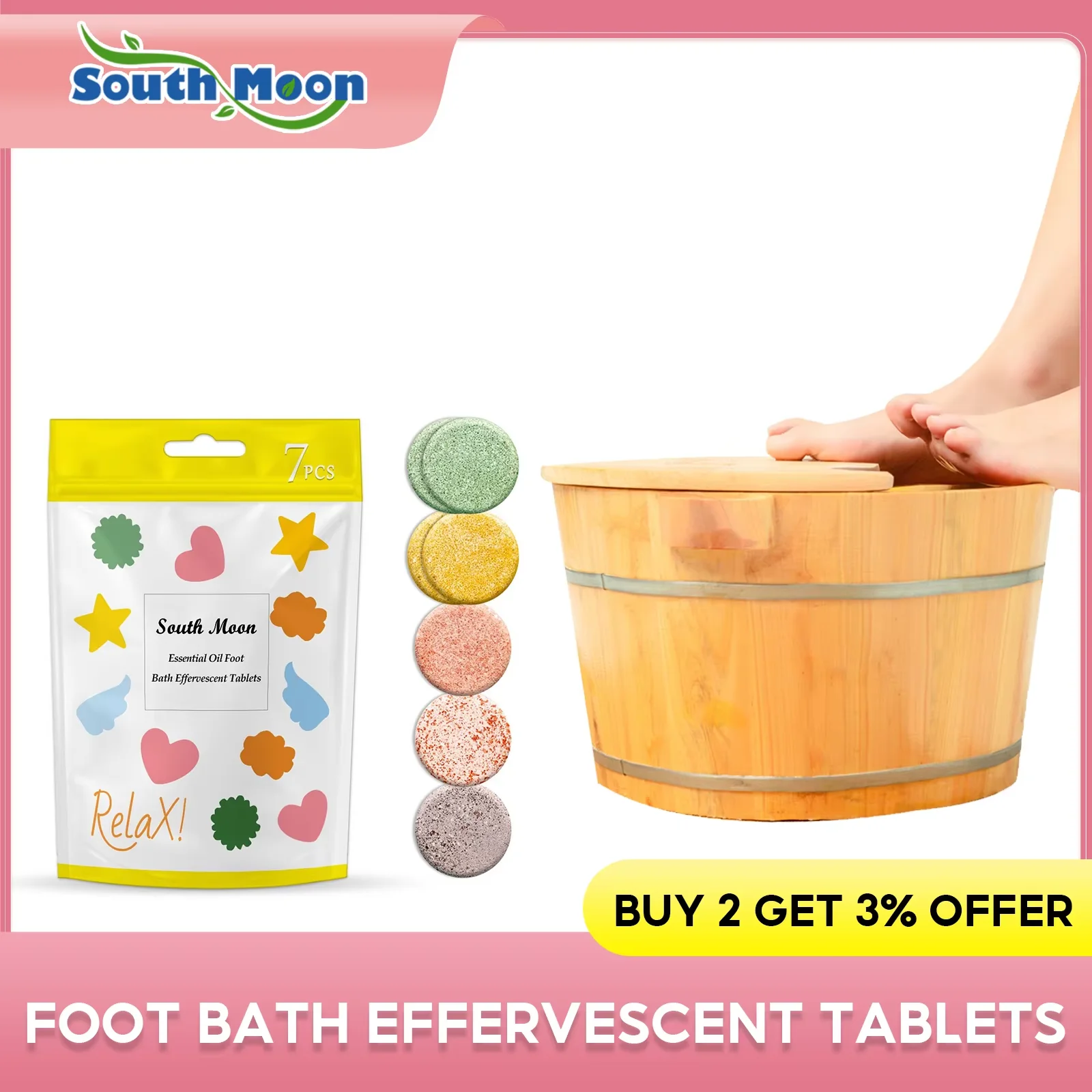 

Foot Bath Effervescent Tablets Loss Weight Lympatic Drainage Help Sleeping Relief Fatigue Detoxification Essential Oil Foot Soak