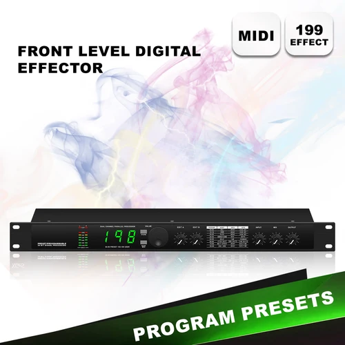 Procesador de audio digital híbrido eco reverberación digital multiefectos 199 efectos de sonido preestablecidos elevación procesamiento de sonido