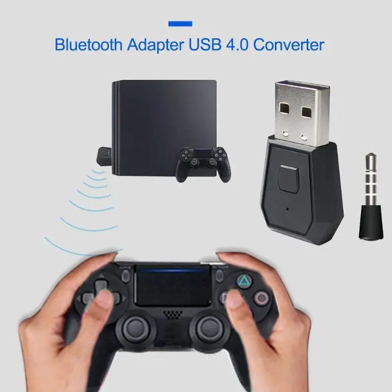 Adaptador Bluetooth USB para PS4, controlador de juego para consola, auriculares, Dongle inalámbrico, transmisor Bluetooth con micrófono