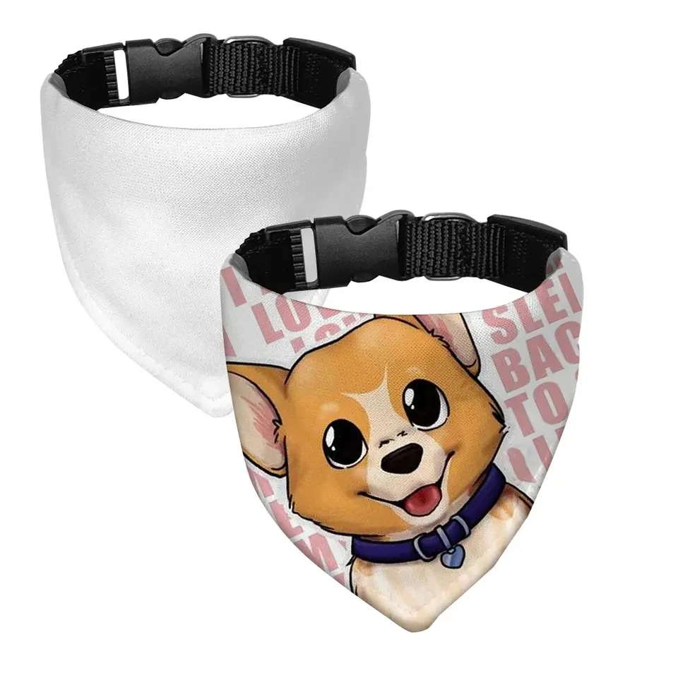 Sublimation Blank Dog Bandana Cute Collars For Print Pet Knitted Christmas Scarf Saliva Towel Bandanas For Wedding Decoration