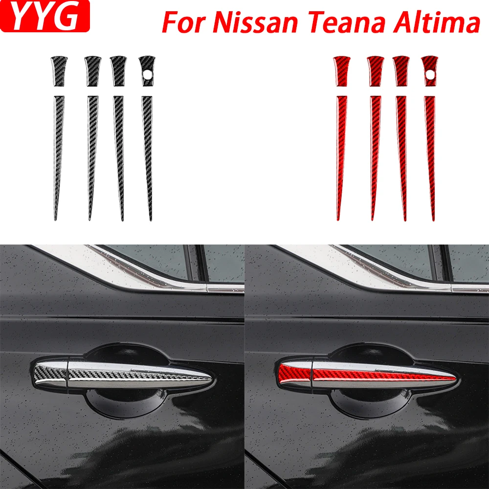 

For Nissan Teana Altima 2019-2024 Carbon Fiber Exterior Door Handle Panel Decorative Strips Car Decoration Accessories Sticker