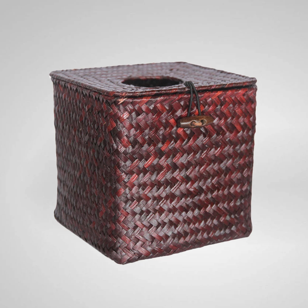 

5pcs Handwoven Seagrass Tissue Box Cover Paper Napkin Holder Refillable Decorative For Bathroom Office Desk Home ( Espresso)
