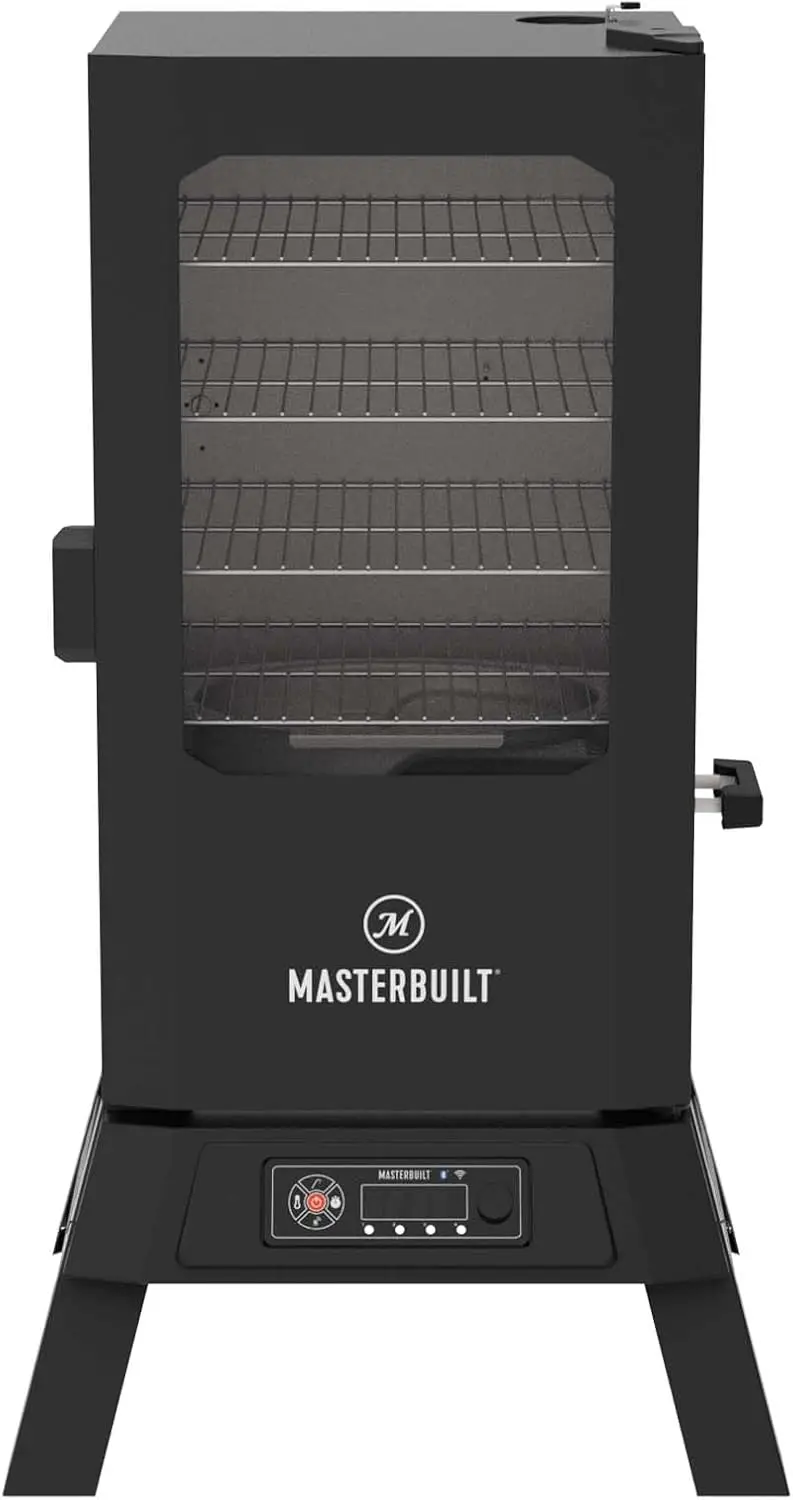 

WiFi Digital Smoker, Vertical Smoker with 711 Sq. In. Cooking Space, 4 Chrome-Plated Smoking Racks, Includes Wood Chip Loader, Electric Powered, Plug-In and Start, Black Finish