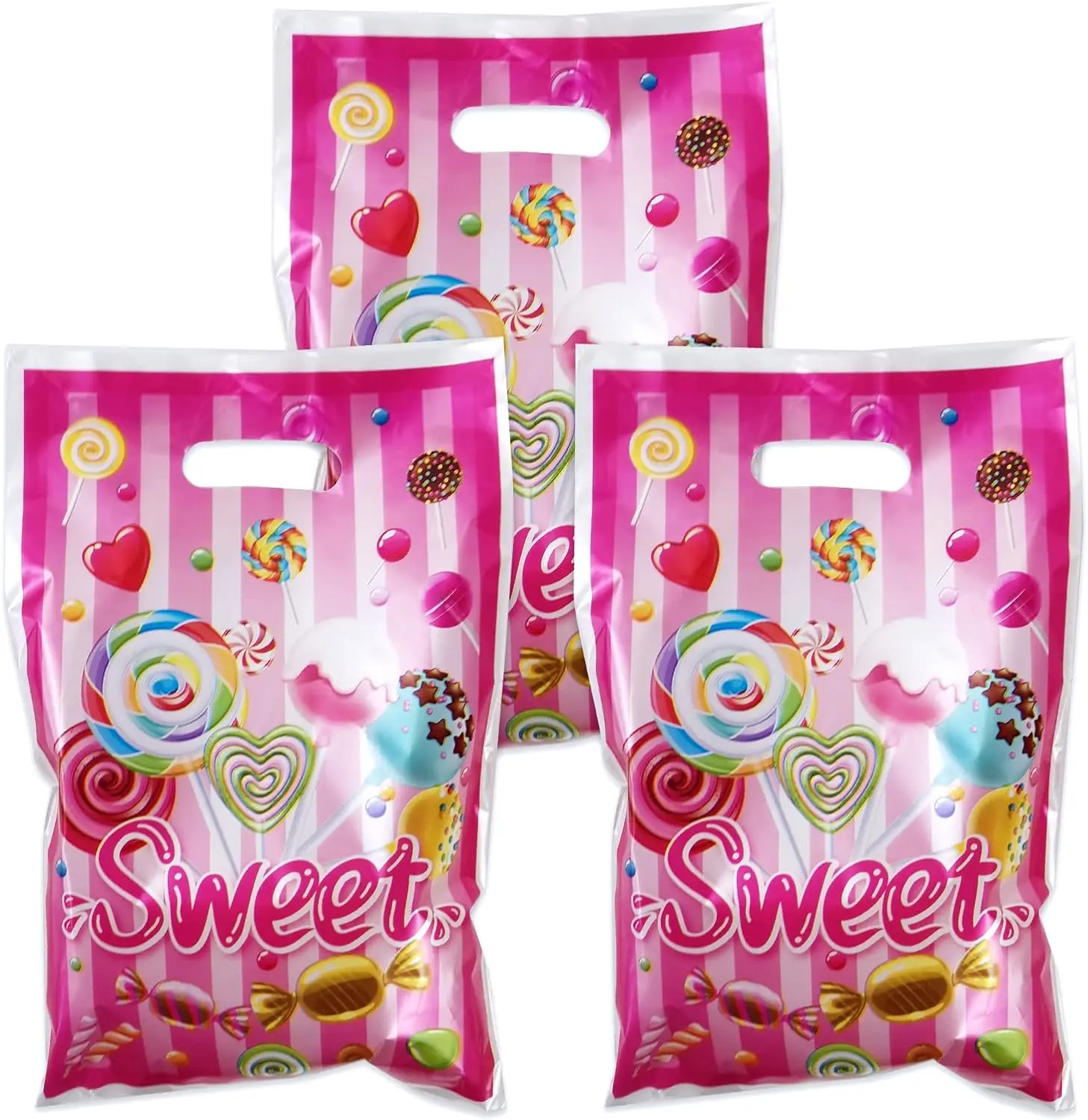 Candyland Goodie Gift Bags, Lollipop Gift Paper Bags, Candy Party Favors, Treat Bags, Family Goody Bags, Sweet Candy, 50 Pcs