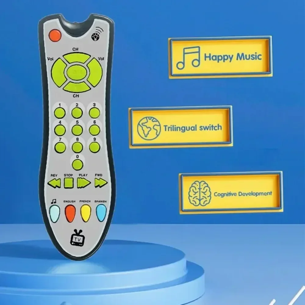 Música teléfono móvil juguete TV Control remoto bebé juguete educativo temprano simulación números eléctricos juguete de aprendizaje de inglés