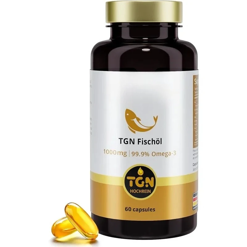 Fish oil capsule purity 99.9% 1000mg Omega 3 supplement, 300 DHA 600 EPA eye health support, 60 day supply