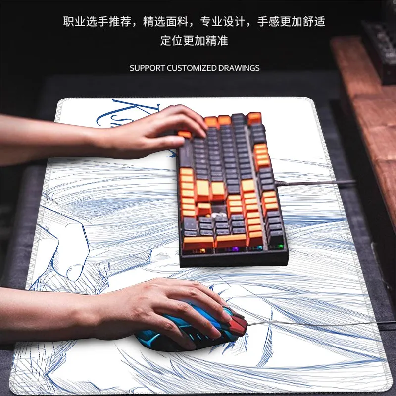 Anime Character Large Mouse Pad Asuka Ayanami Rei E-sports Game Computer Keyboard Dormitory Non-slip Table Mat Peripherals - view 2
