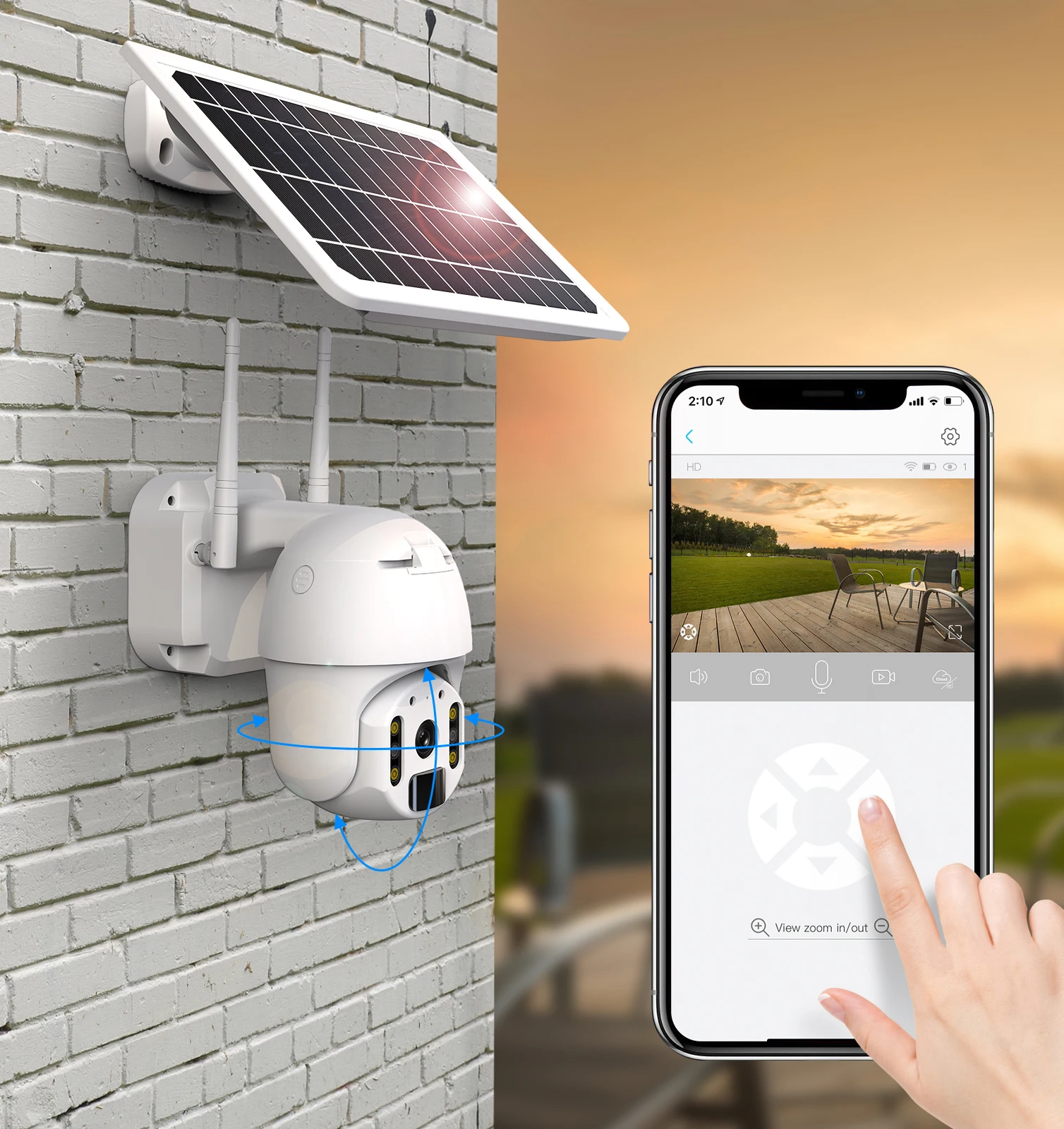 Outdoor Night Vision Solar Power Security Ip Camera 1080p 30m Ir Wireless Wifi Surveillance Solar Battery Cctv Camera