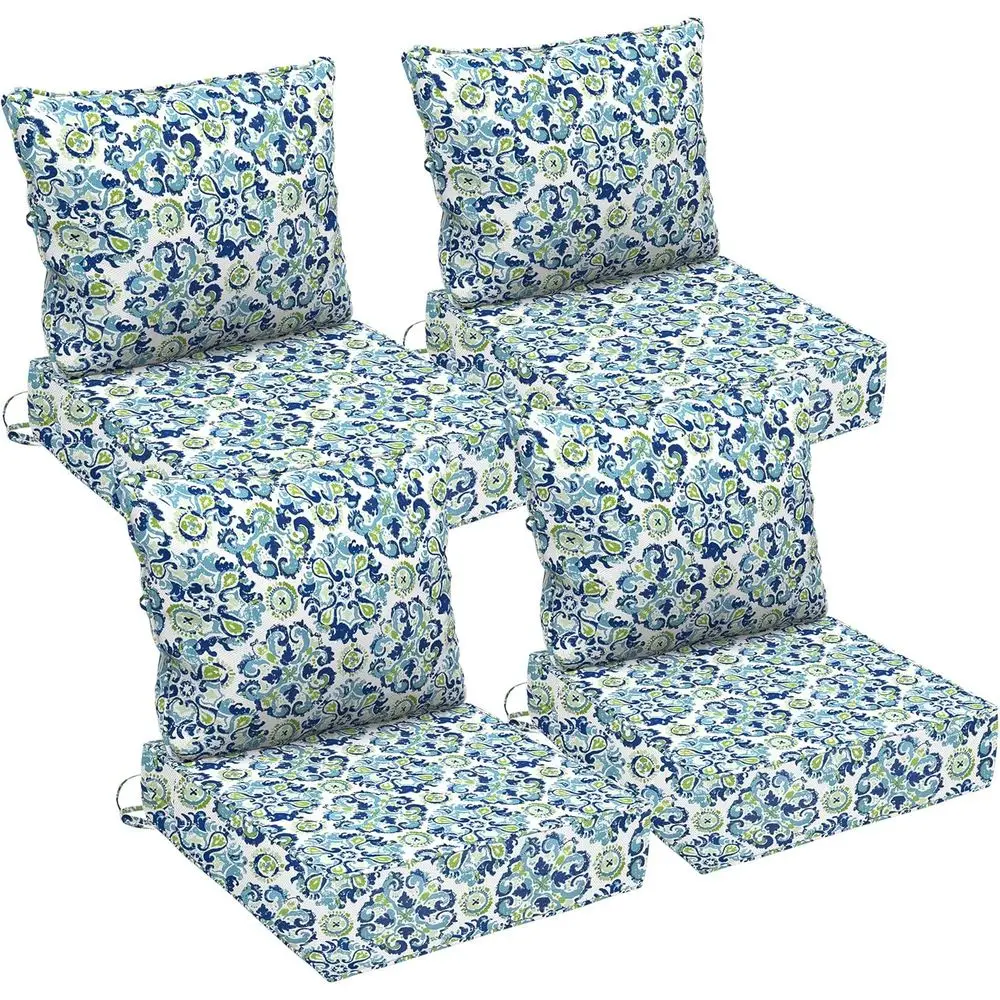 

24x24 Outdoor Deep Seat Cushion Set of 4, Waterproof Patio Furniture Covers, Removable, UV-Resistant, 4 Thick Cushions with Ties