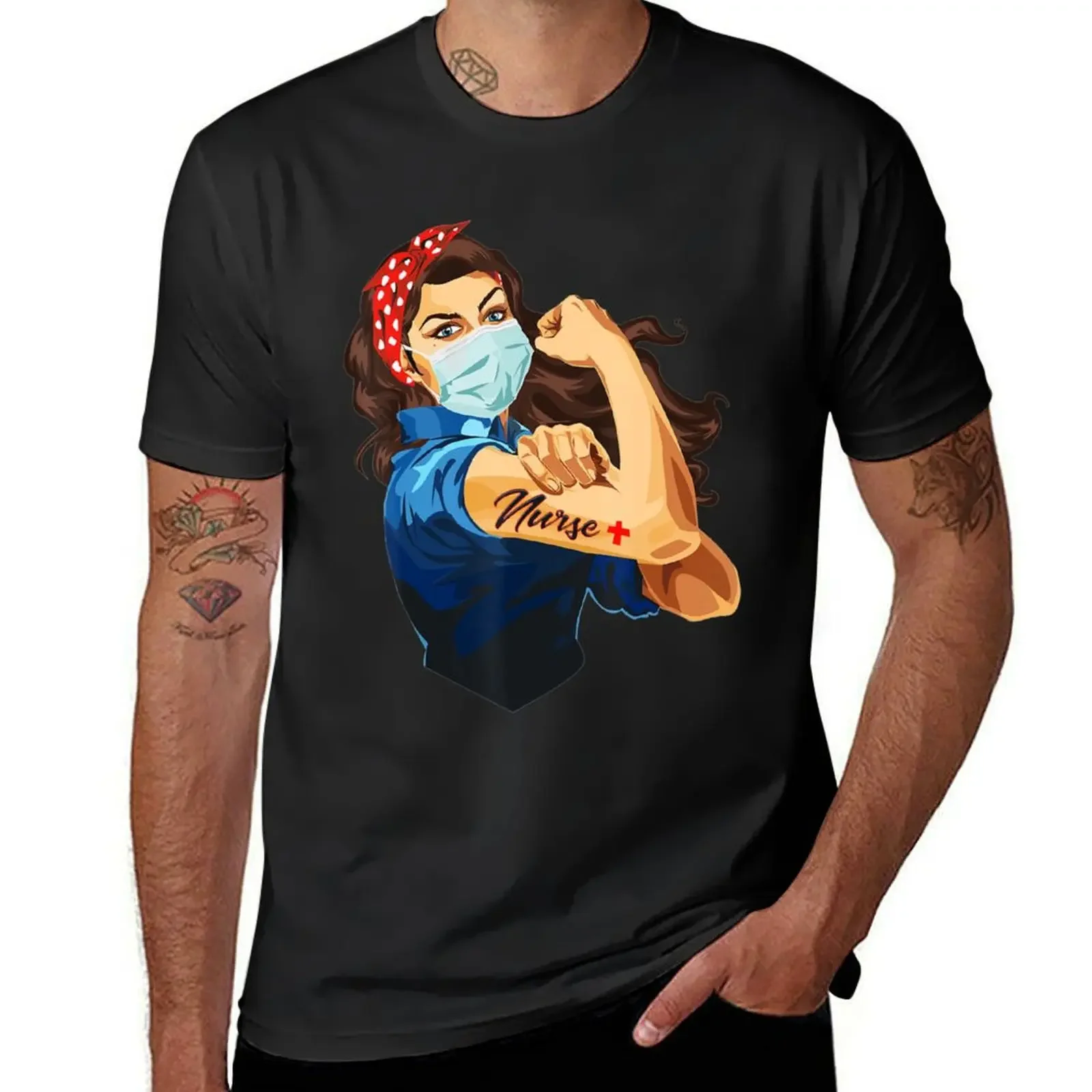 Rosie The Riveter - Woman Nurse T-Shirt anime stuff sweat Blouse t shirts men