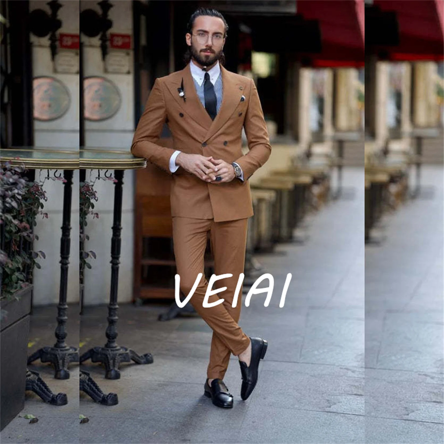 

CustomizedMen's Clothing Disfraces Hombre Custom Made Luxury Costume Suits Full Set Double Breasted Peaked Lapel Regular Occasio