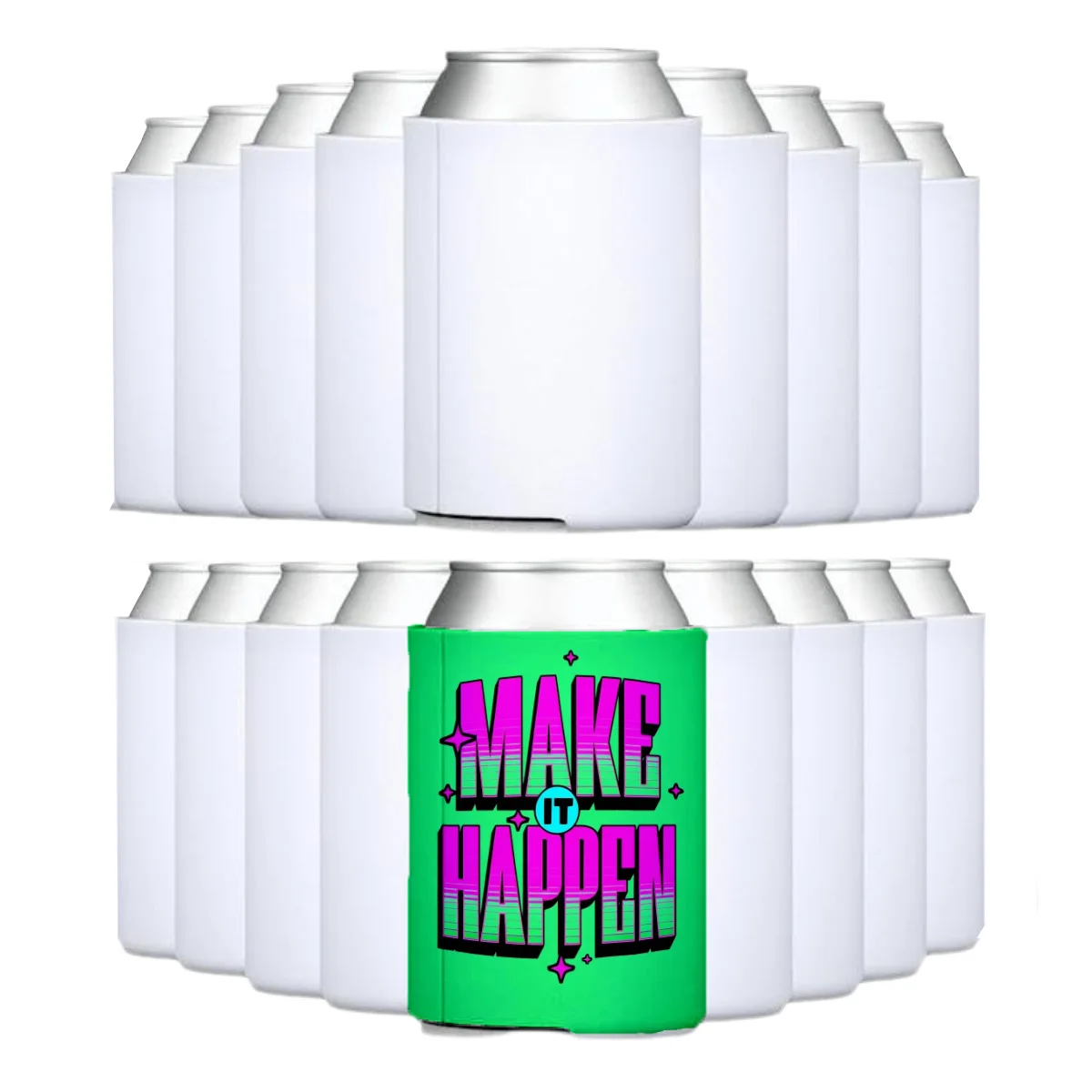 10/20/40 Pcs Blank Sublimation Can Cooler Sleeves Neoprene Insulated Beer Can Sleeves for DIY Heat Transfer Party Drink Coolies