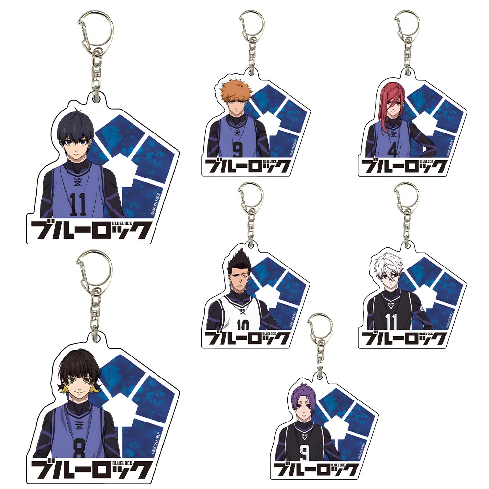

TV Anime Blue Lock Reo Mikage Ryusei Shidou Aiku Oliver Sae Itoshi Michael Kaiser character name Acrylic keychain Anime pendant