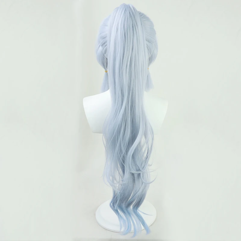 Genshin impacto kamisato ayaka peruca cosplay anime jogo roleplay festa traje prop perucas sintéticas fibra resistente ao calor