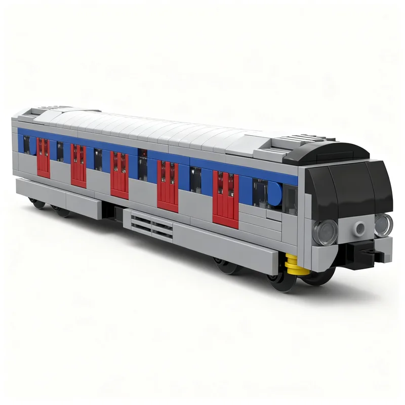 328pcs MOC Train KCR MTR Metro-Cammell EMU MLR Refurbished 1 Car Model Christmas Gift Collectible DIY Assembly