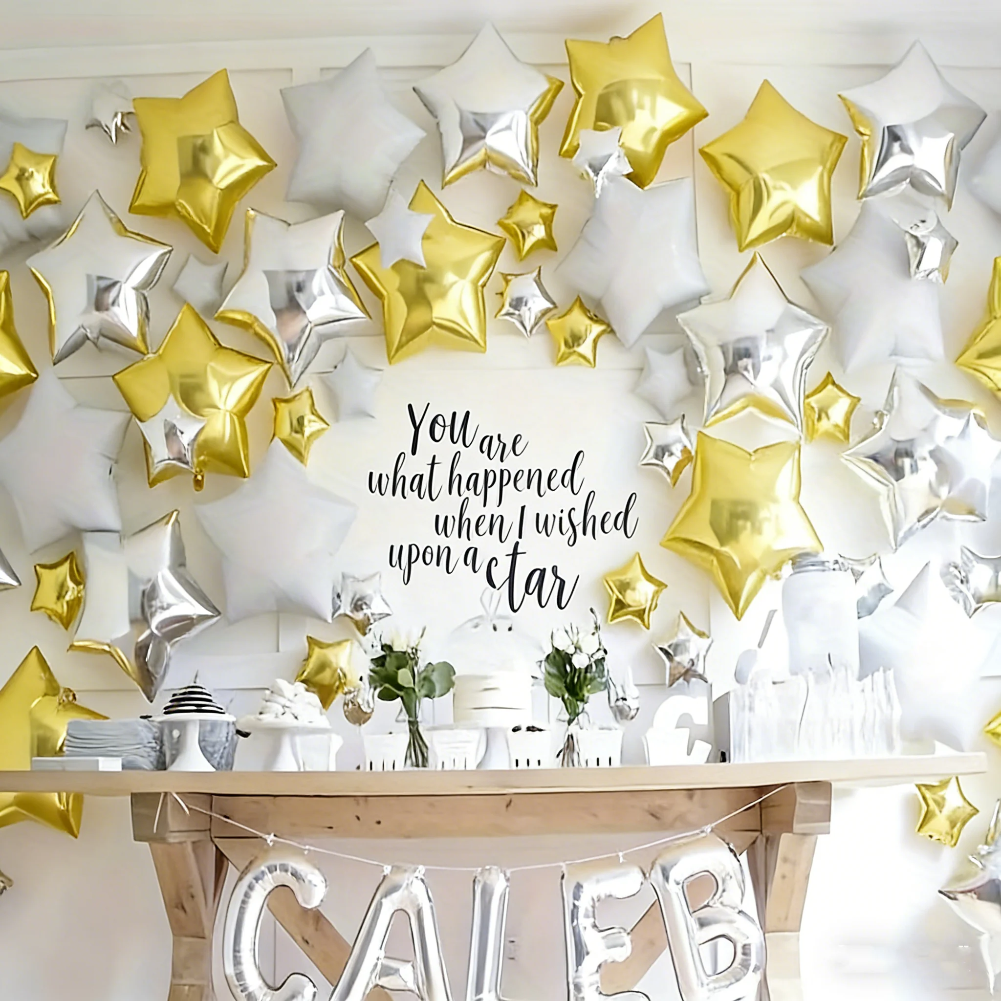 10 Stück 18 Zoll Stern-Folienballons Metallische Aluminium-Mylar-Ballons für Hochzeits- und Partydekoration Glänzende Pentagramm-Ballons – Detail 5