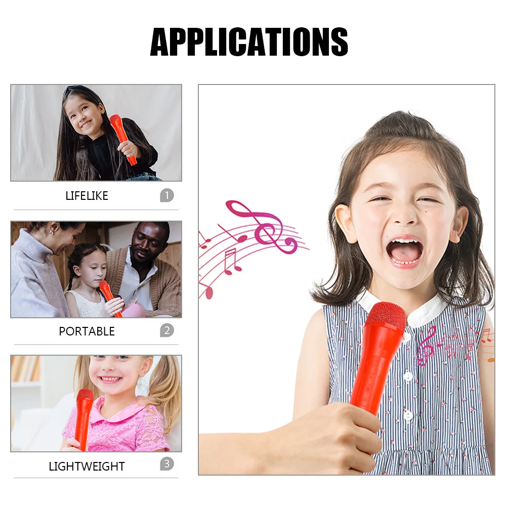 

2pcs Set of 2 Microphone Prop Simulation Simulated Microphones Costume ABS Props