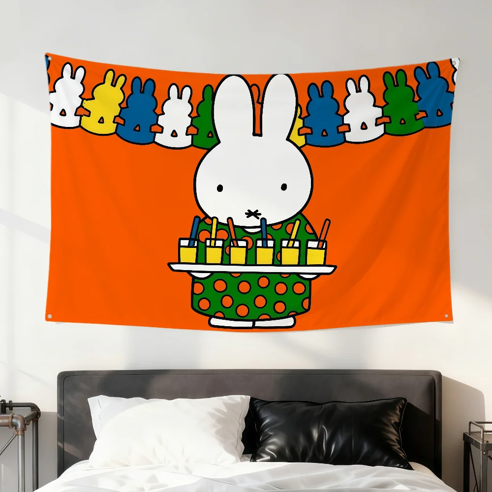 Cawaii Rabbit M-Miffy N-Nijntje Geburtstagsflagge Zimmer Wohnheim Camping Party Zuhause Garage Wohnzimmer Nachttisch Wanddekoration Banner Geschenk
