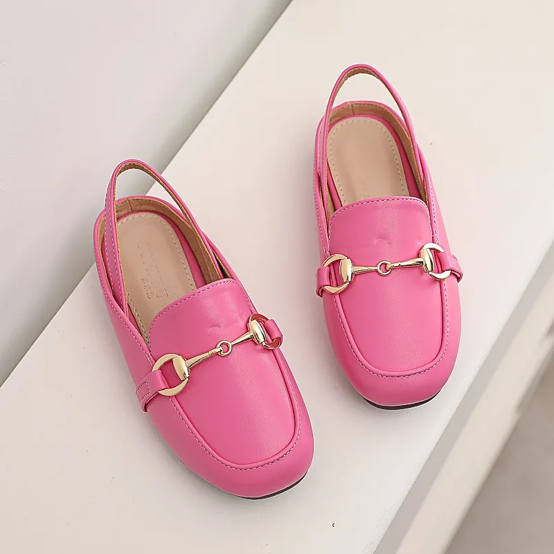 Summer Kids Girl Casual Shoes Flat Slip-on Fashion Children Shoes For Girl Sneakers Metal Decoration Toddler Girl Sandals