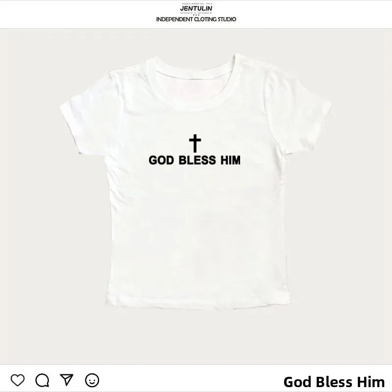 T-shirt Punk Goth avec lettres esthétiques pour femmes, haut court, coupe propre, Version H, lin d'hiver d'âge moyen, autres matériaux