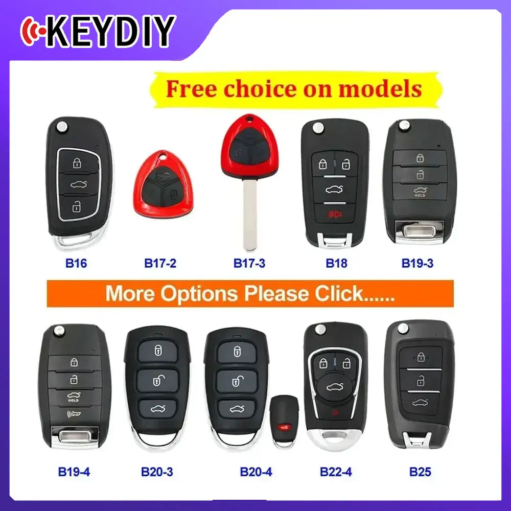 KEYDIY KD Remote Control Car Key B16 B17-2 B17-3 B18 B19-3 B19-4 B20-3 B20-4 B22-4 B25 for KD900 URG200 KD900+ KD-X2 Mini KD