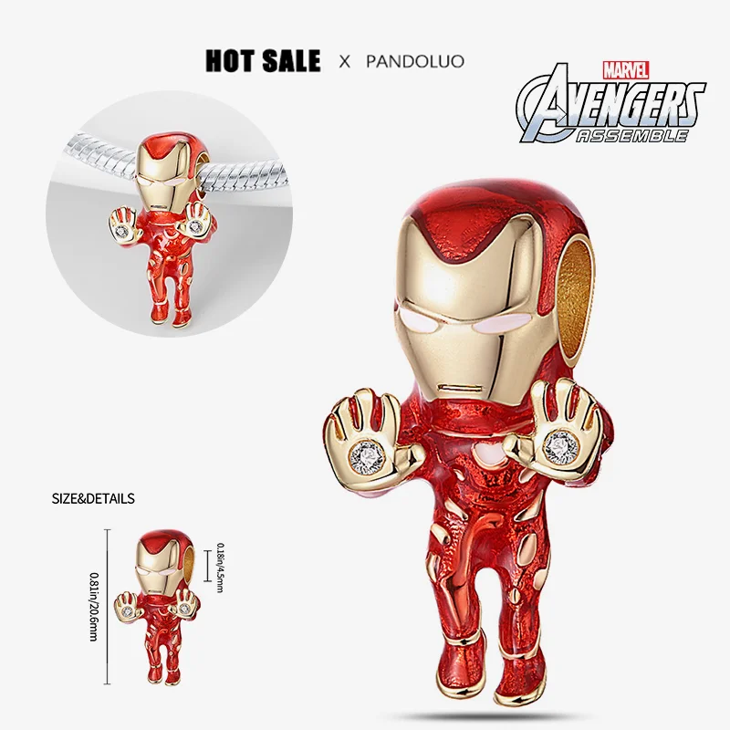 Disney Marvel nuevo en Capitán América cuentas compatibles con Pandora Charm pulsera Original anillo de plata 925 serie Marvel regalo de joyería