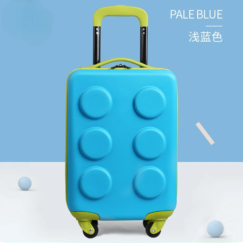 Children's suitcase 16 inch small boarding trolley case cartoon building block universal wheel