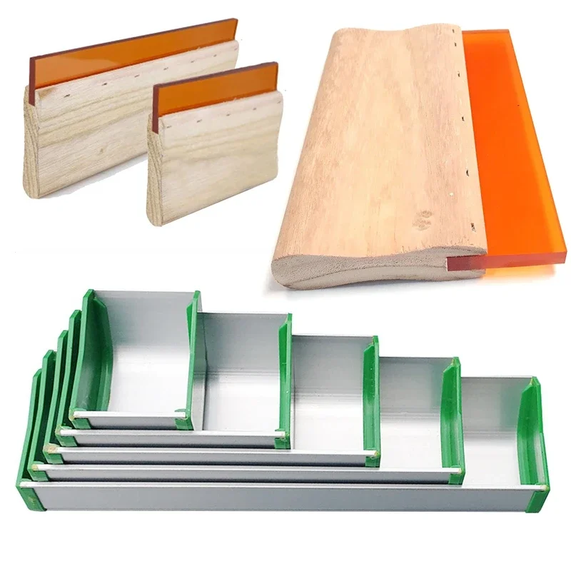 1pc Multi-size Silk Screen Printing Squeegee Ink Scraper Screen Printing Emulsion Aluminum Scoop Coater Tools Part