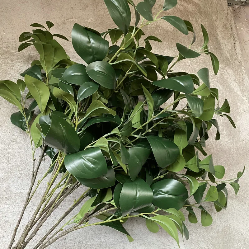 

Simulated long-branch jackfruit leaves for indoor landscaping decoration, fake plant ornaments,leaf flower arrangement materials