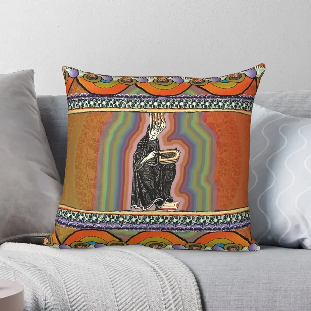 

Hildegard Of Bingen Square Pillowcase Polyester Linen Velvet Pattern Zip Decor Pillow Case Home Cushion Cover