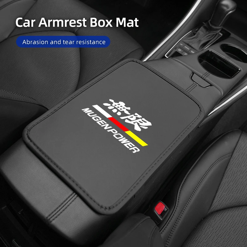Car Armrest Cover Breathable Ice Silk Central Armrest Protective Pad For Honda Mugen Power Civic Accord Fit Jazz CRV BRV HRV ZRV view 3