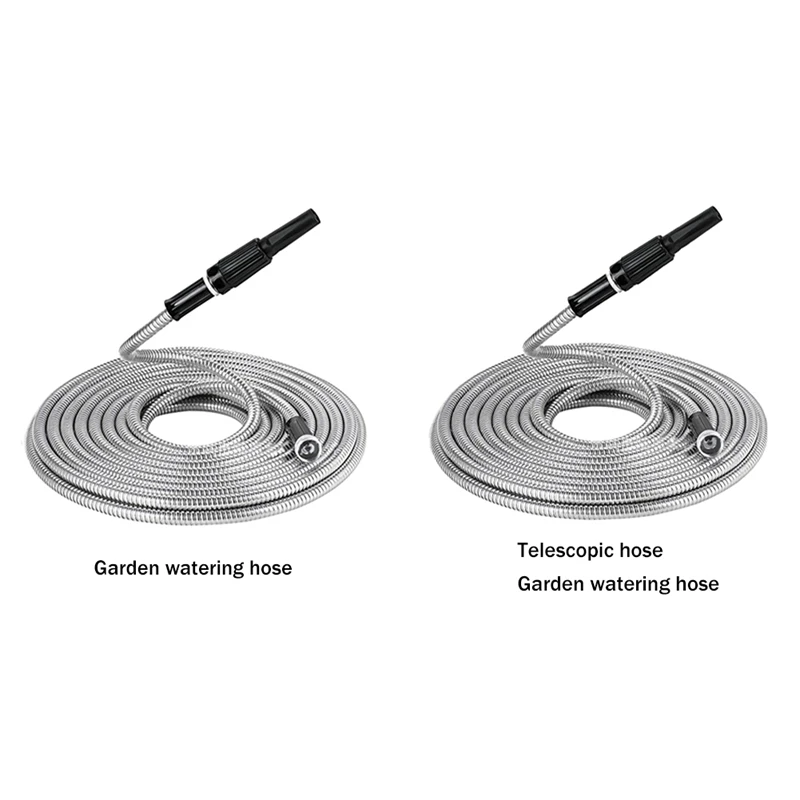 

Garden Hose 304 Stainless Steel Metal Water Hose-Flexible,Lightweight,Tangle Free,Rust Proof, Easy To Use&Store