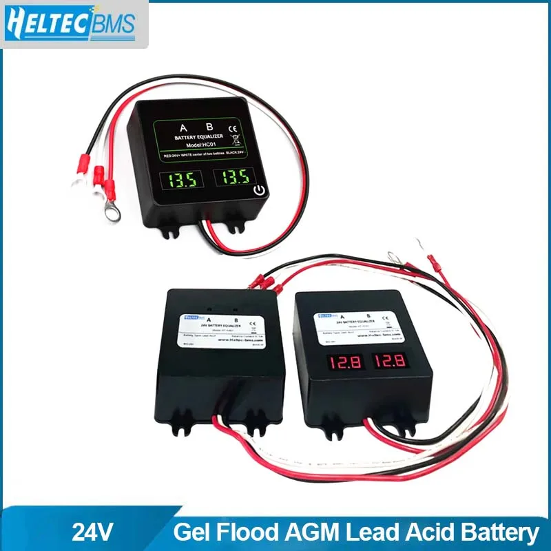 Heltec 24V Battery Equalizer for Two Pieces 12V Gel Flood AGM Lead Acid Batteries  Voltage balancer Lead acid charger Regulator