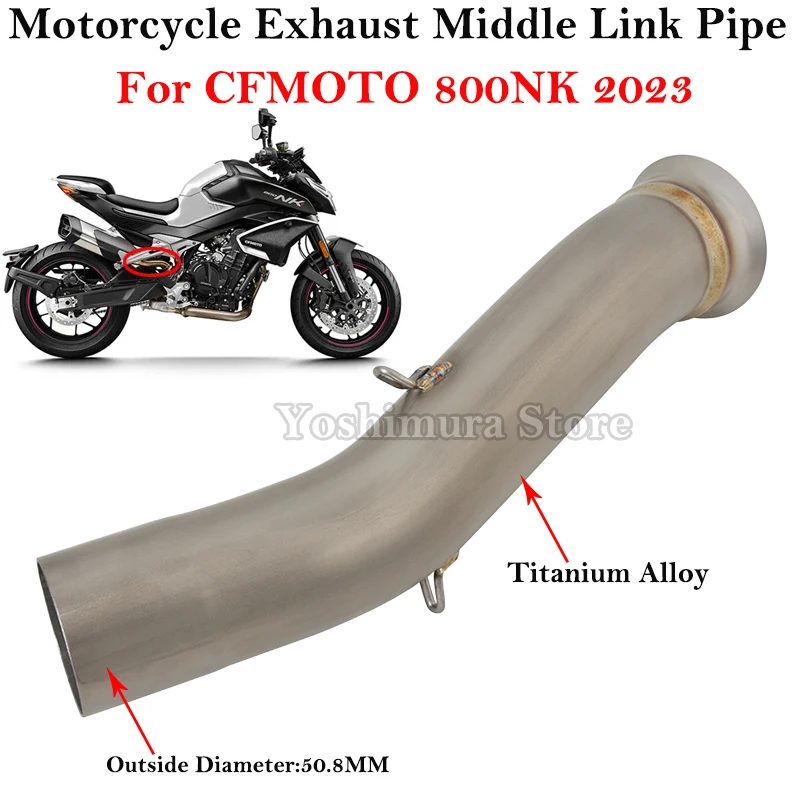 

Titanium Alloy Slip On For CFMOTO 800NK NK800 800 NK Motorcycle Exhaust Escape System Modified Muffler 51mm Middle Link Pipe