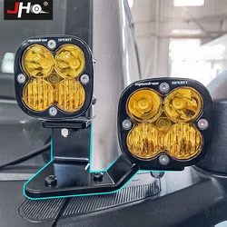 JHO Single A-pillar Spotlights Bracket Double Oval Light Mount Fit for Ford Bronco 2022 2023 Pickup Exterior Accessories
