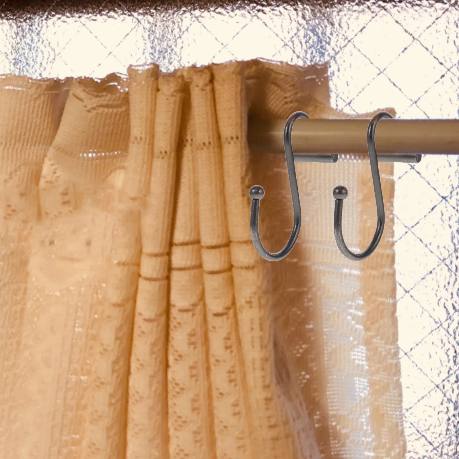 

12pcs Shower Curtain Hooks Metal Bathroom Hooks Slide Easily On Rods For Shower Bath Bedroom Household Decorative Curtain