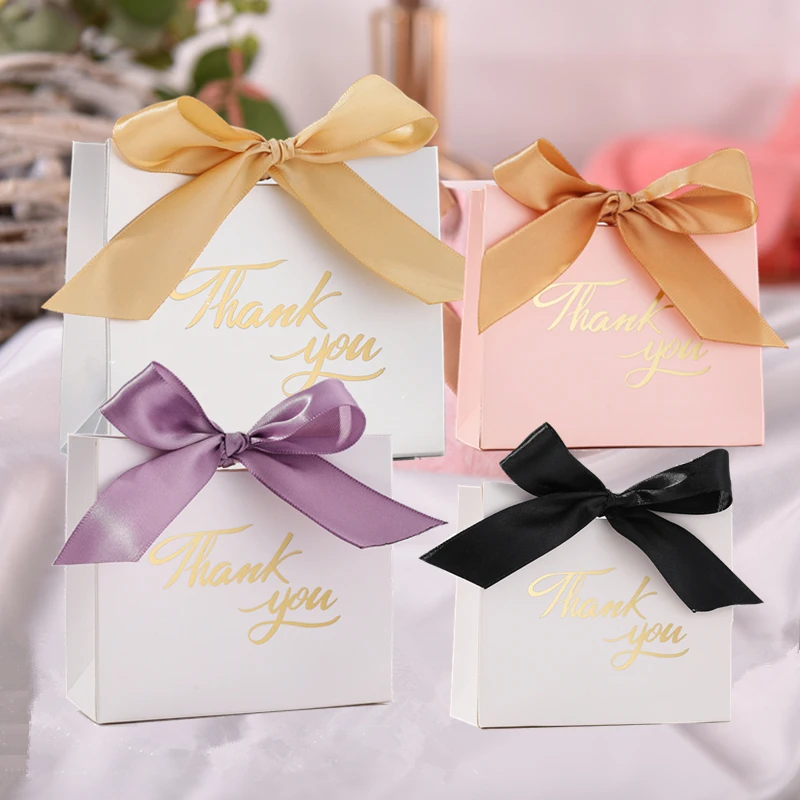 

White Pink Small Gift Bags With Handles Thank You Mini Gift Paper Bags Bulk Party Favor Bag for Wedding Birthday Baby Shower