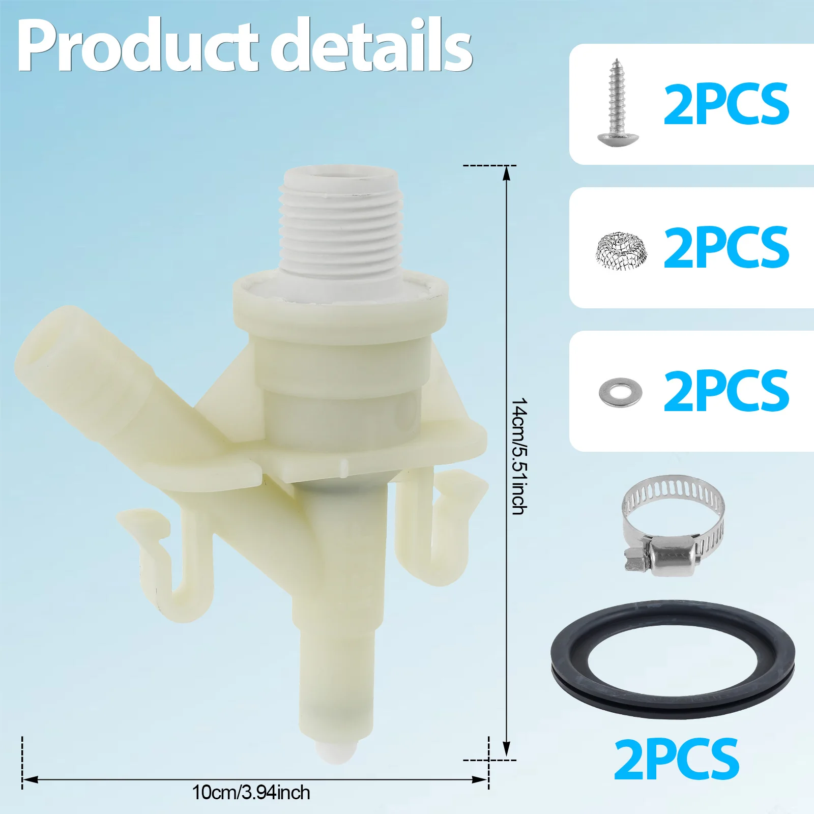 385311641 RV Toilet Water Valve Kit and 385311658 Flush Ball Seal Replacement for 300/301/310/320 RV Toilets Preventing Leaks